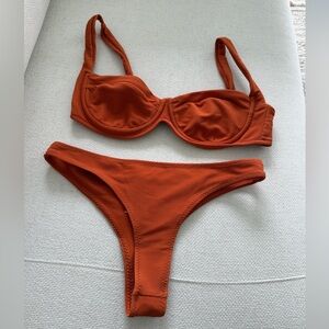 Skin by Same Los Angeles Rust Orange Bikini Set Top and Bottom